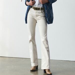 Anthropologie Pilcro The Icon Flare Jeans in Cream